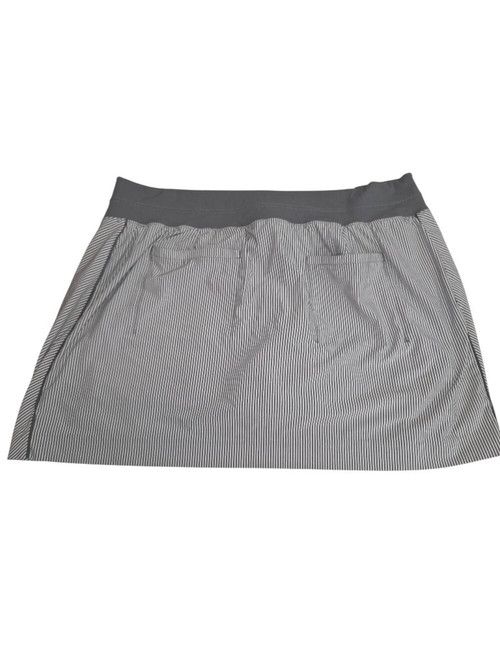 Athleta Womens 22 Plus  Striped Brooklyn Skort  Shorts Gray White 4371